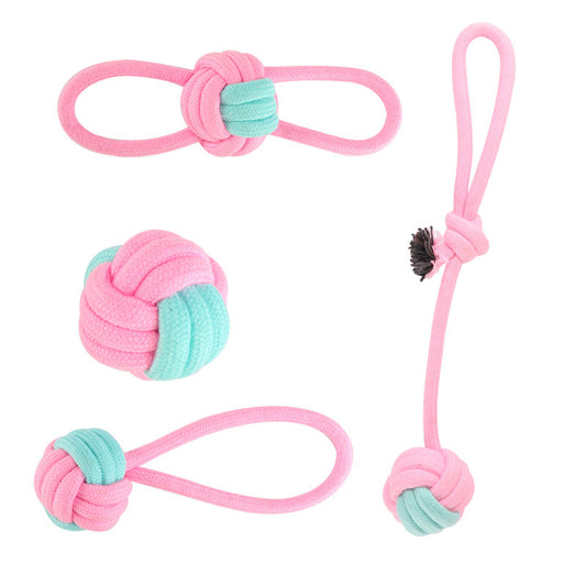 12 Styles Pastel Colors Rope Knot Chew Toy