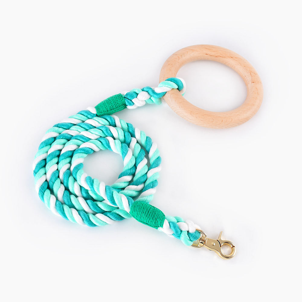 16 Colors Wood Handle Cotton Leash