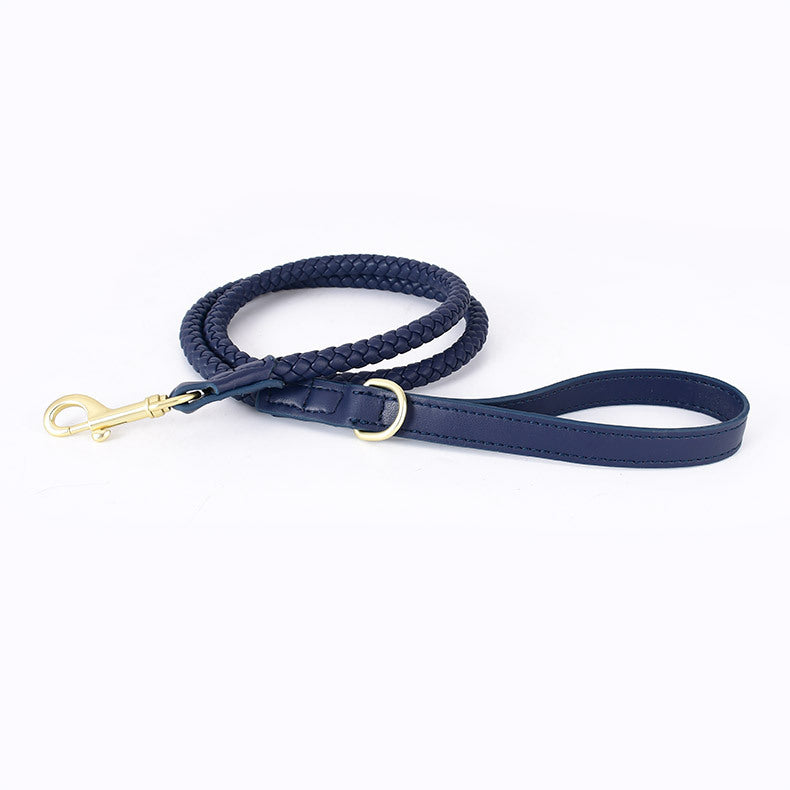 4 Colors Woven Leather Leash