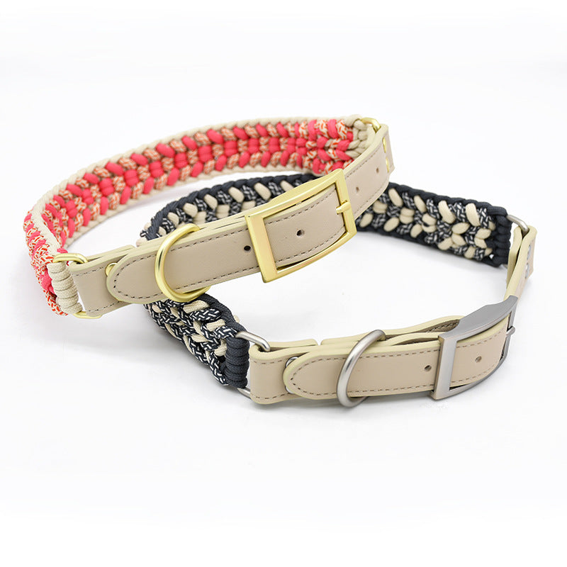 2 Colors Leather-Nylon Leash