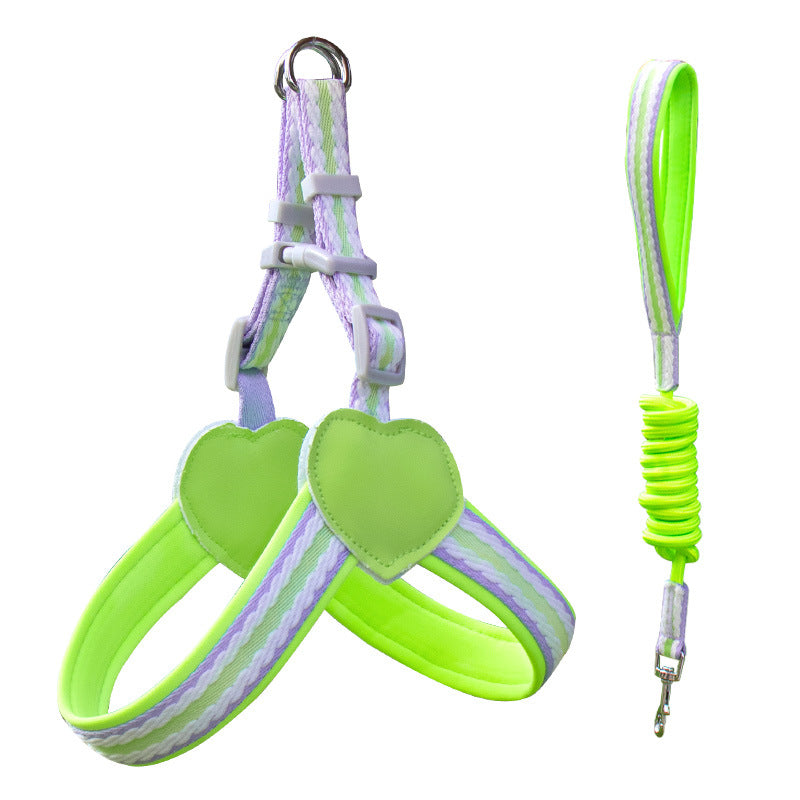 4 Colors Heart Y-Harness & Leash