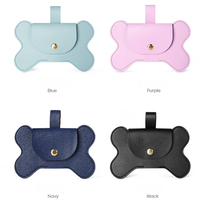 Bone-shaped Leather Pet Poop Bag