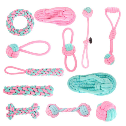 12 Styles Pastel Colors Rope Knot Chew Toy