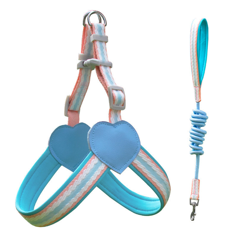 4 Colors Heart Y-Harness & Leash