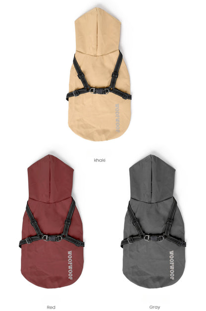 3 Colors Reflective Windproof Harness Pet Raincoat