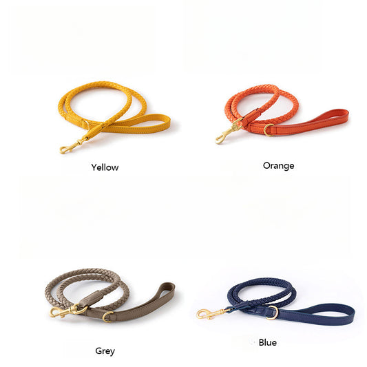 4 Colors Woven Leather Leash