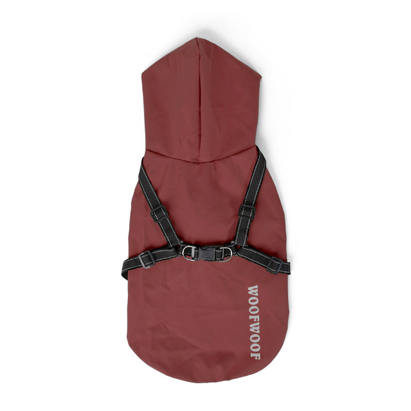3 Colors Reflective Windproof Harness Pet Raincoat