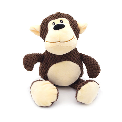 4 Animal-Shaped Plush Squeaky Toys