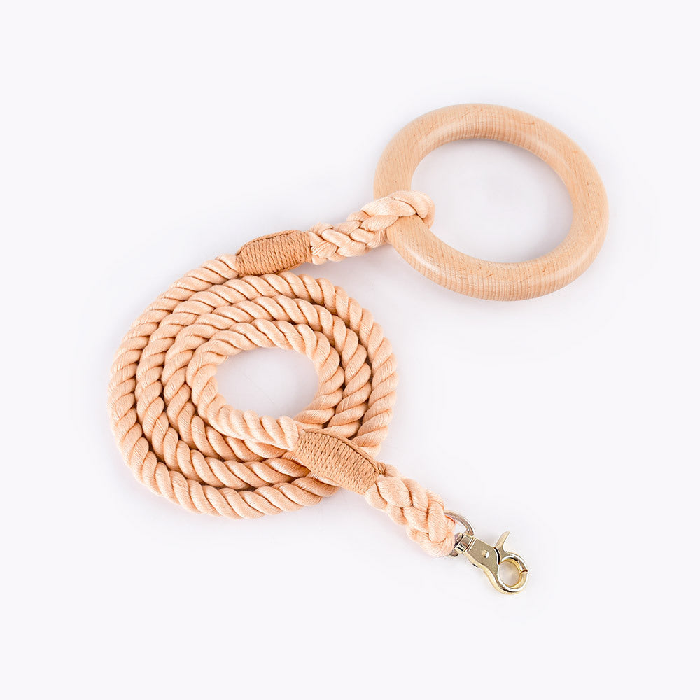 16 Colors Wood Handle Cotton Leash