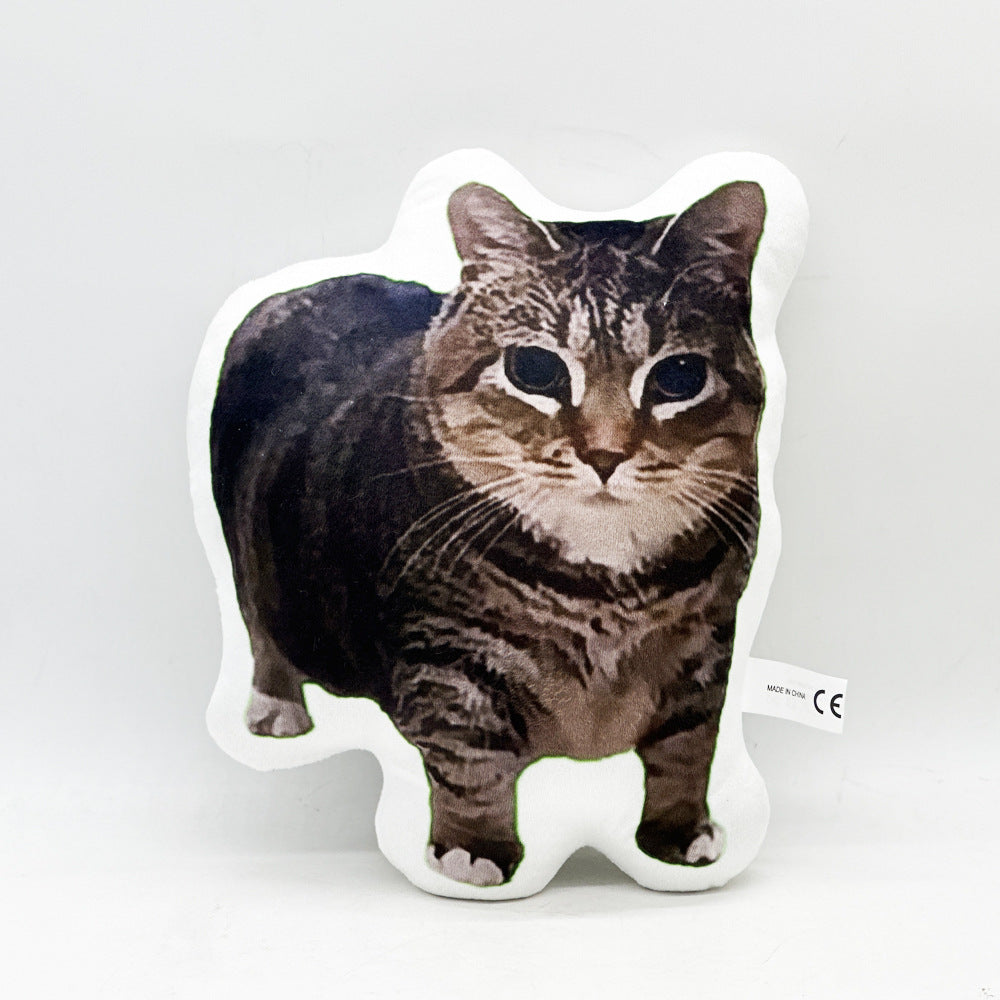 IOOAI Cat Quirky Cushion Abstract Pillow
