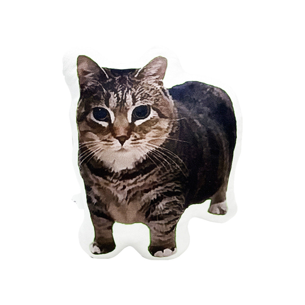 IOOAI Cat Quirky Cushion Abstract Pillow
