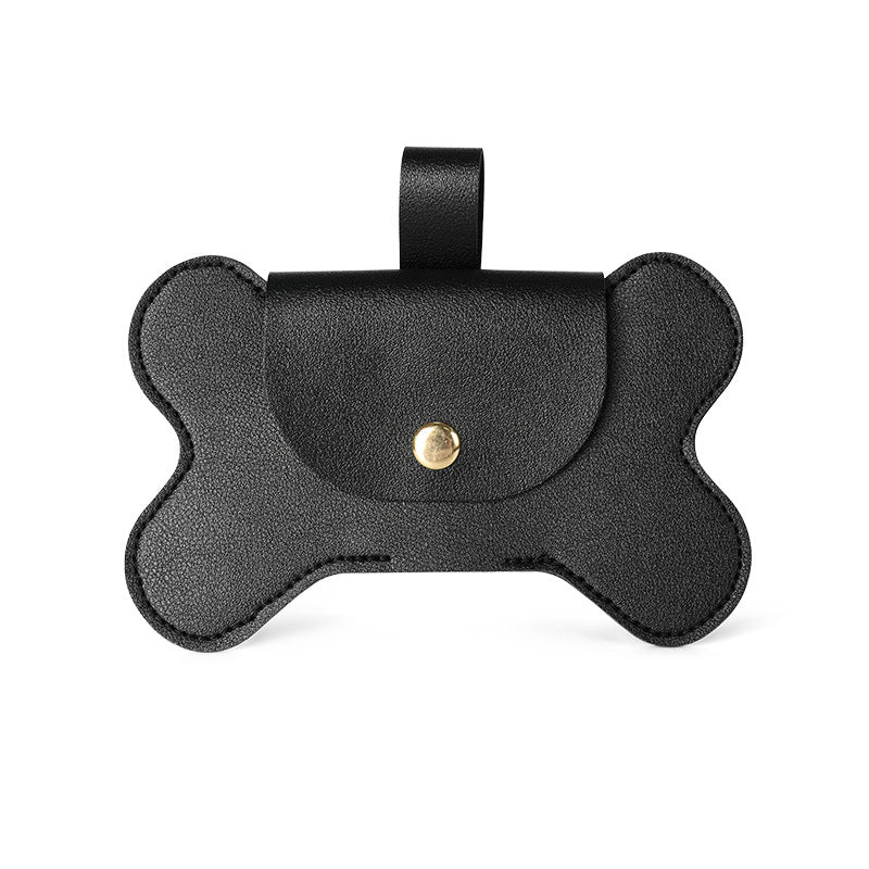 Bone-shaped Leather Pet Poop Bag