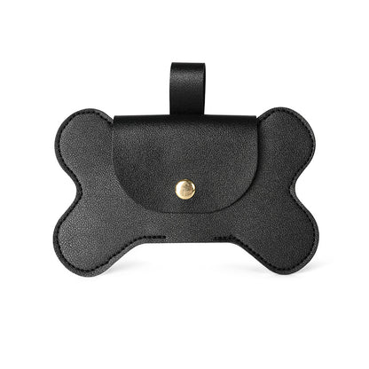 Bone-shaped Leather Pet Poop Bag