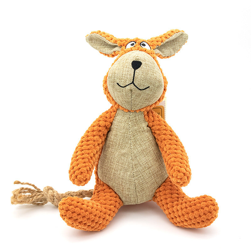 4 Animal-Shaped Plush Squeaky Toys