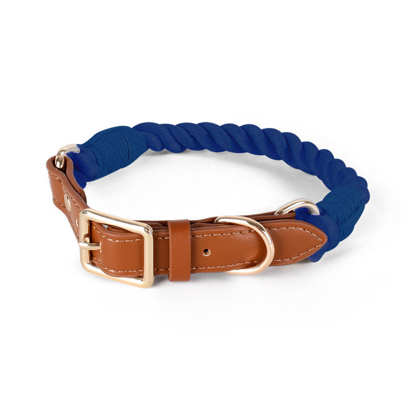 11 Colors Brown Leather-Cotton Collar