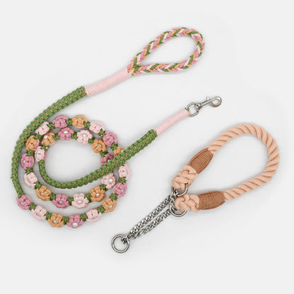 4 Colors Floral Collar & Leash