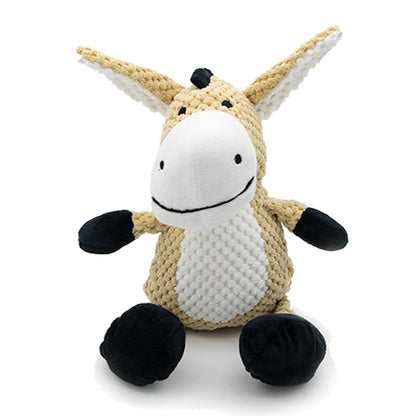 4 Animal-Shaped Plush Squeaky Toys