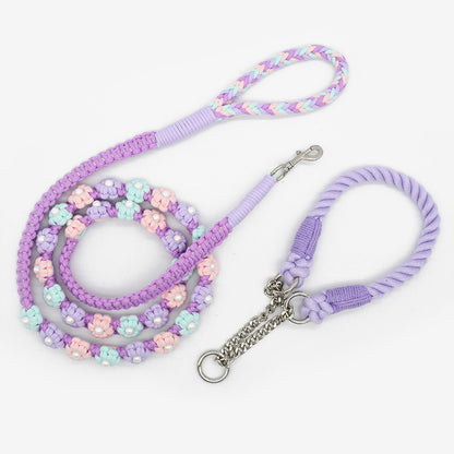 4 Colors Floral Collar & Leash