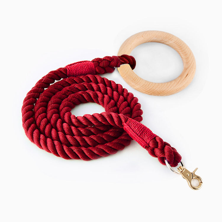 16 Colors Wood Handle Cotton Leash