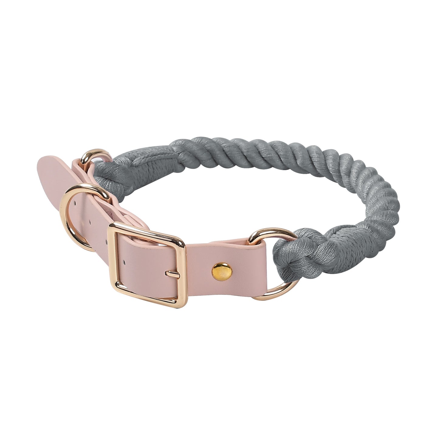 15 Colors Pink Leather-Cotton Collar