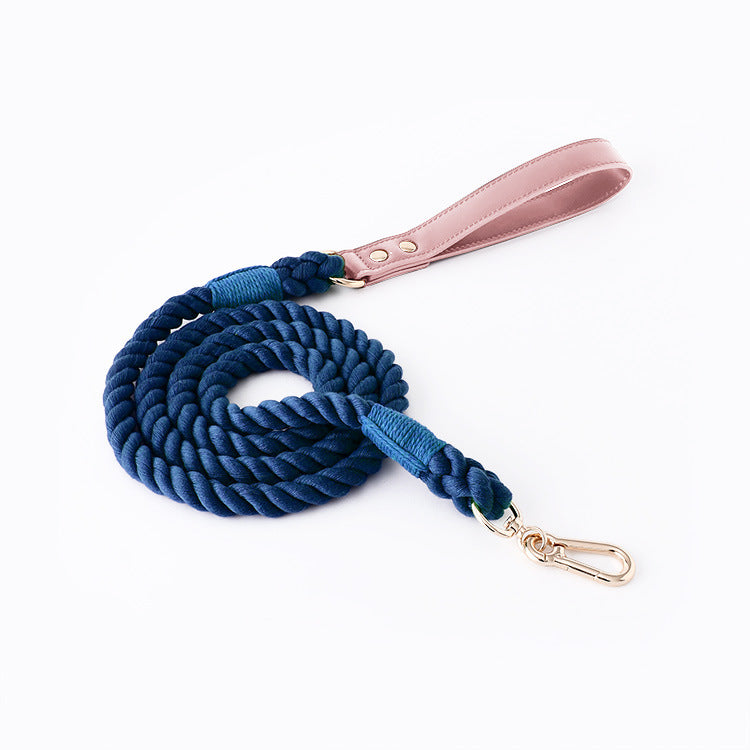 15 Colors Pink Leather-Cotton Leash