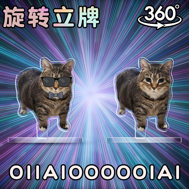 OIIAI Cat Meme Acrylic Desk Toy