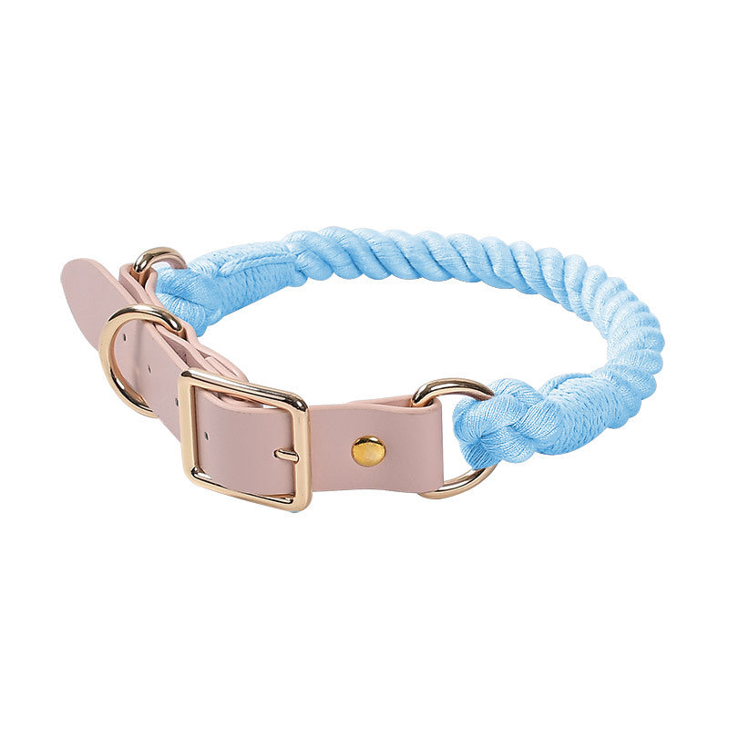 15 Colors Pink Leather-Cotton Collar