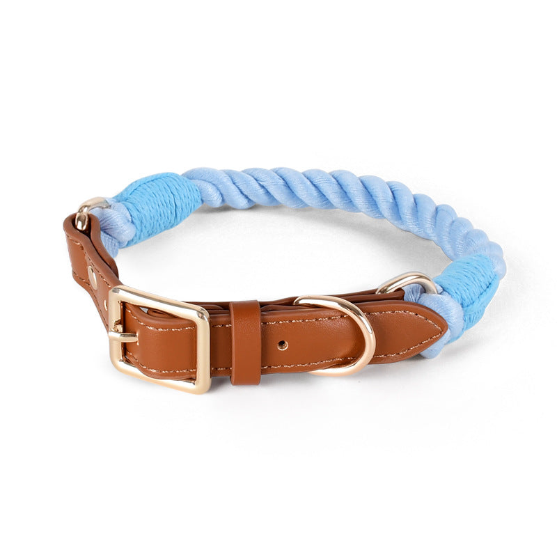 11 Colors Brown Leather-Cotton Collar