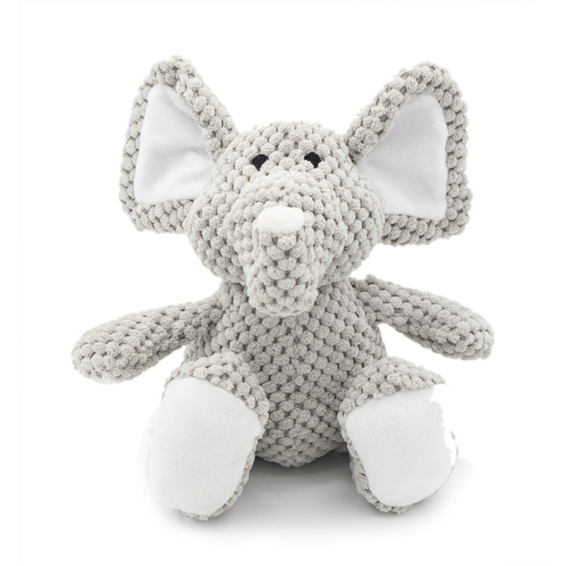 4 Animal-Shaped Plush Squeaky Toys