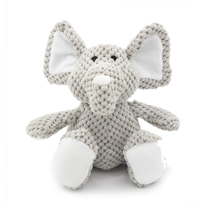 4 Animal-Shaped Plush Squeaky Toys