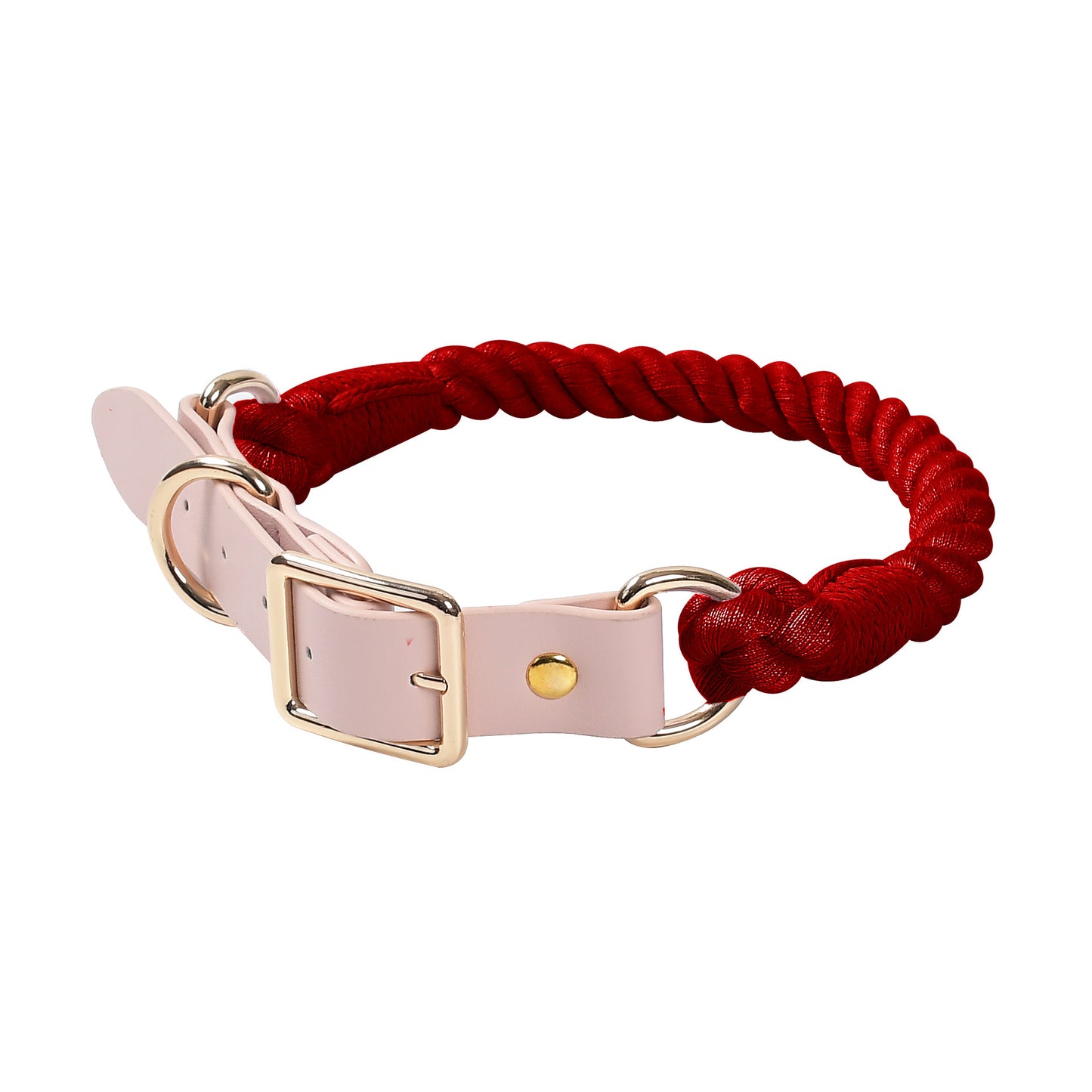 15 Colors Pink Leather-Cotton Collar