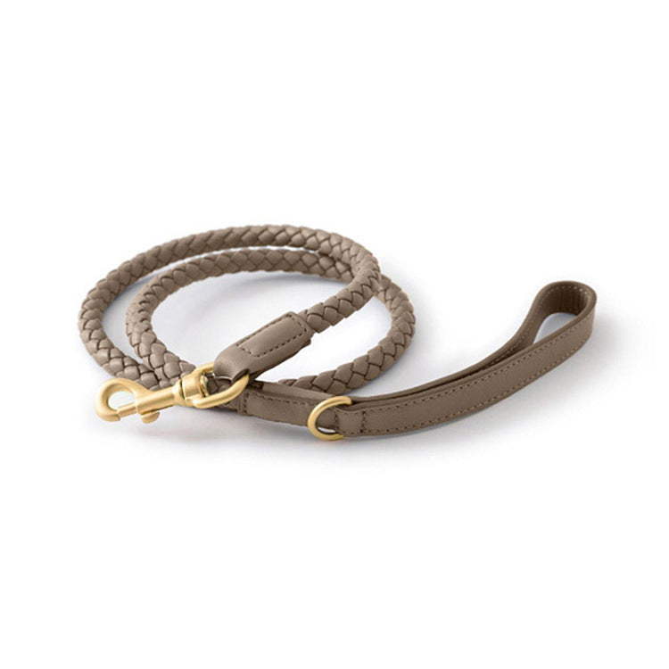 4 Colors Woven Leather Leash