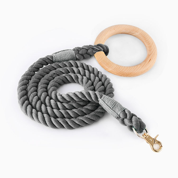 16 Colors Wood Handle Cotton Leash
