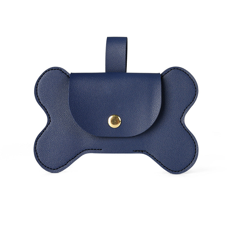 Bone-shaped Leather Pet Poop Bag