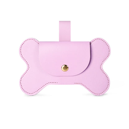 Bone-shaped Leather Pet Poop Bag