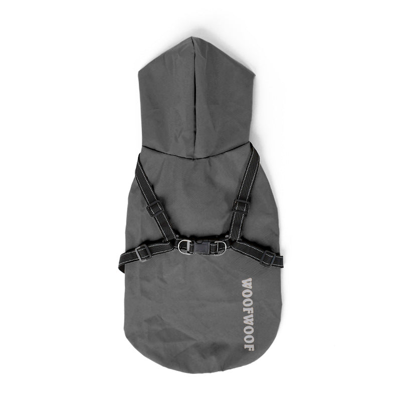 3 Colors Reflective Windproof Harness Pet Raincoat