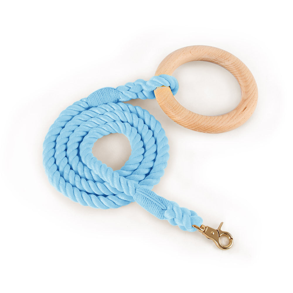 16 Colors Wood Handle Cotton Leash