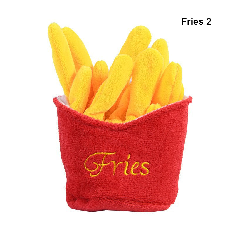 7 Food-Shaped Squeaky Plush Chew Toy