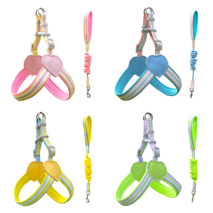 4 Colors Heart Y-Harness & Leash