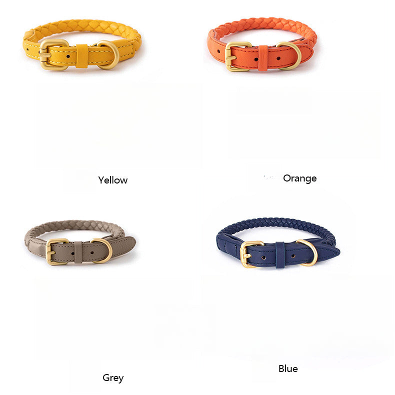 4 Colors Woven Leather Collar