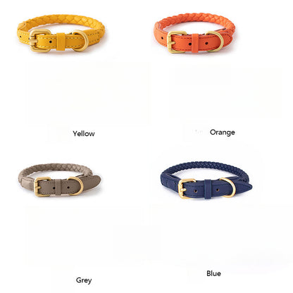 4 Colors Woven Leather Collar
