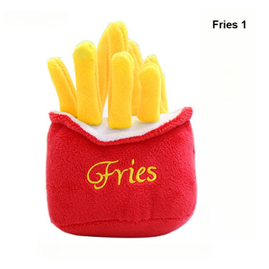 7 Food-Shaped Squeaky Plush Chew Toy