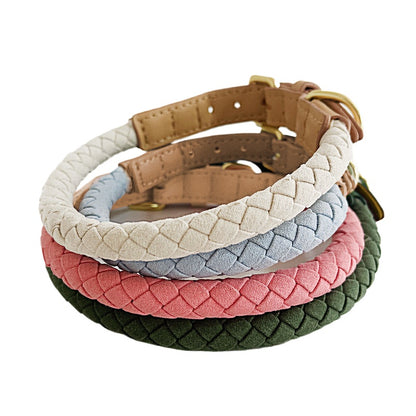 4 Colors Leather-Suede Collar