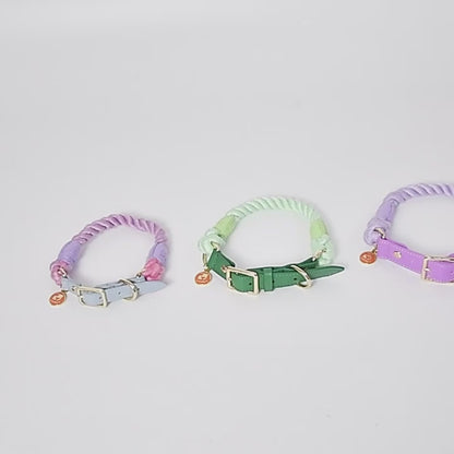 4 Colors Colorful Leather-Cotton Collar